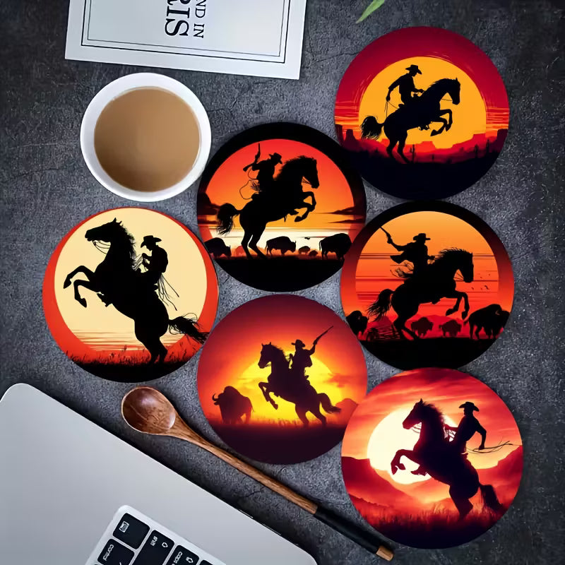 Handmade RDR Horse Silhouette Coaster