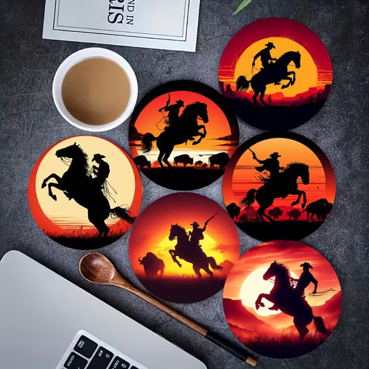 Handmade RDR Horse Silhouette Coaster